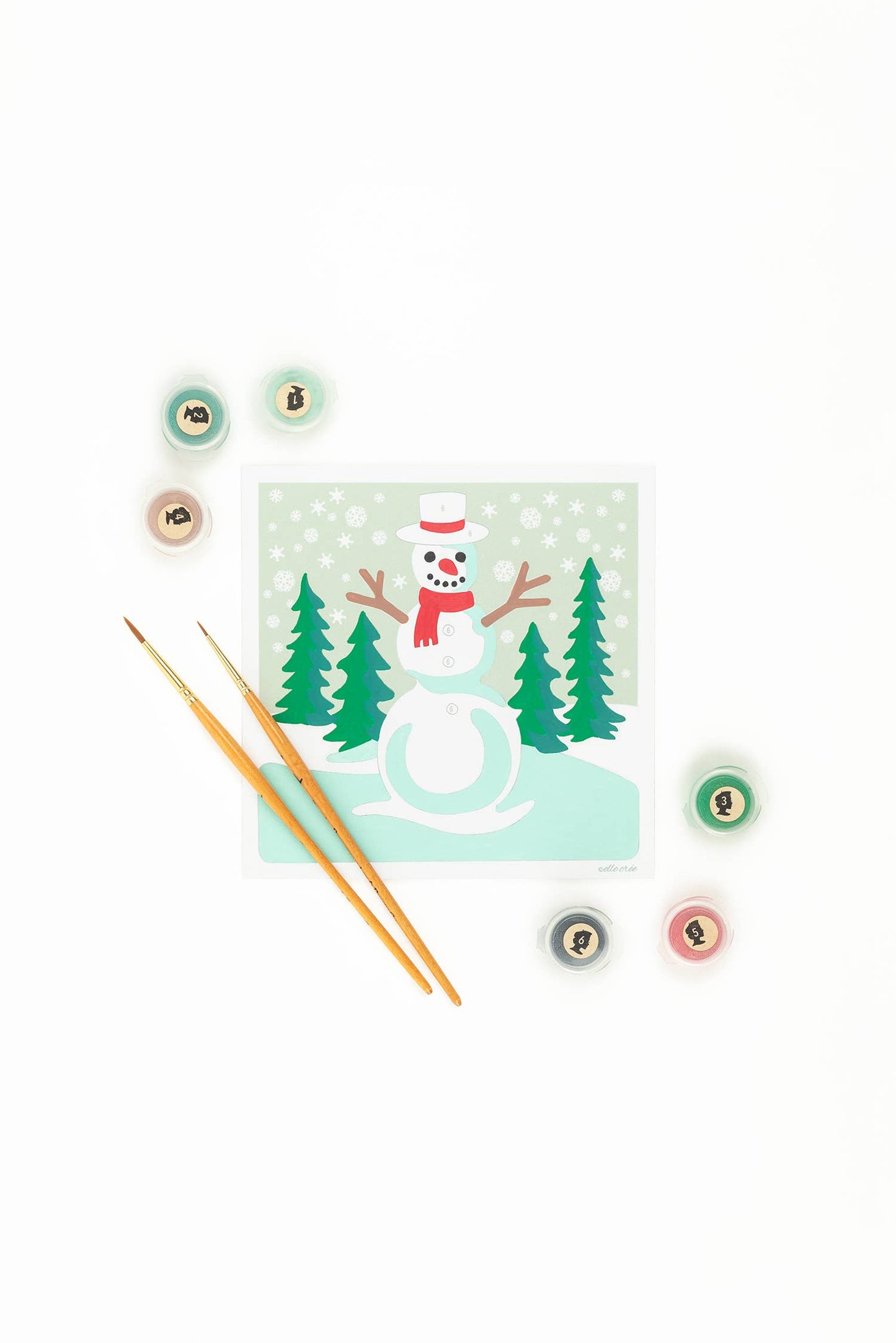 Elle Crée (She Creates) - Snowman MINI Paint-by-Number Kit