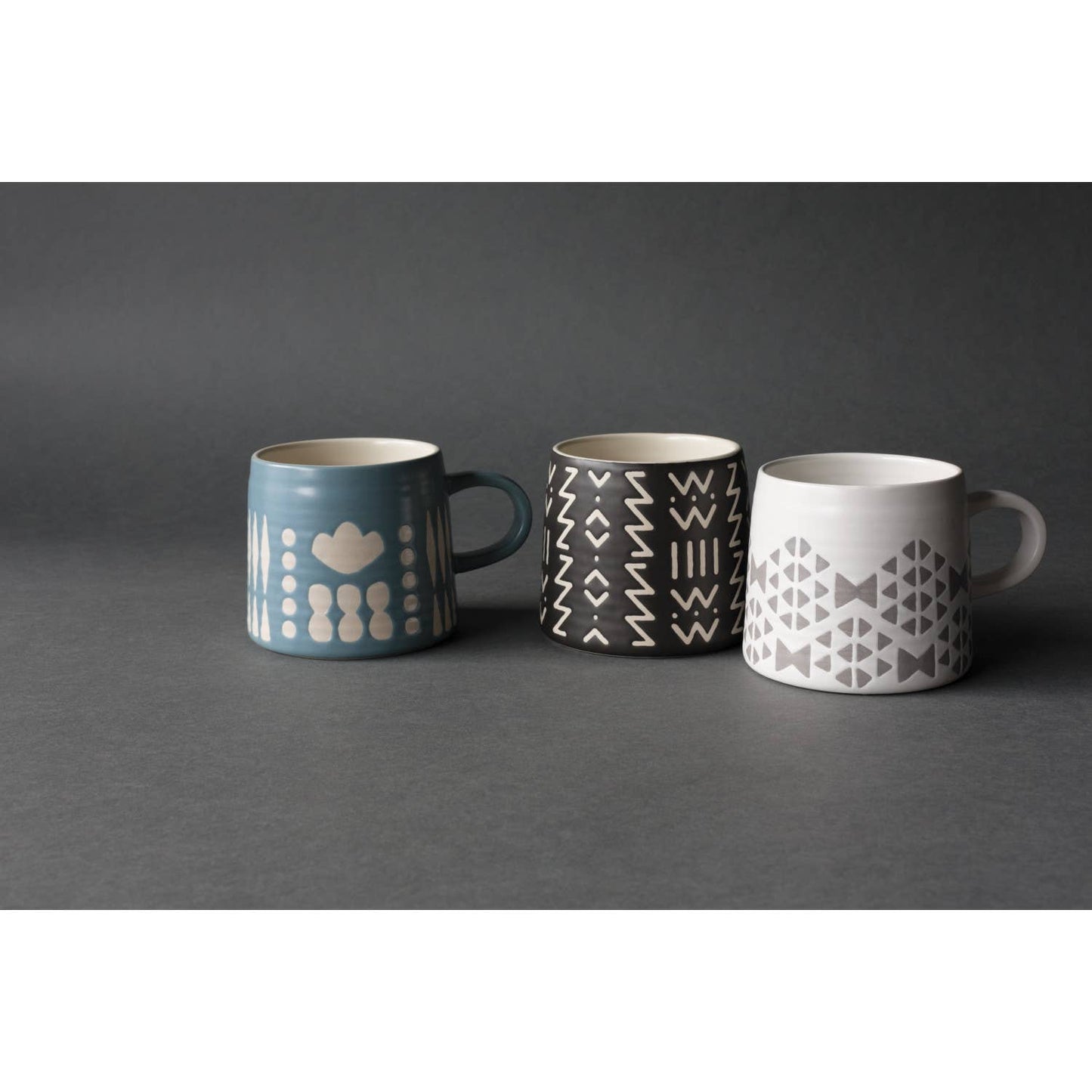 Collage Imprint Stoneware Mugs 12 oz