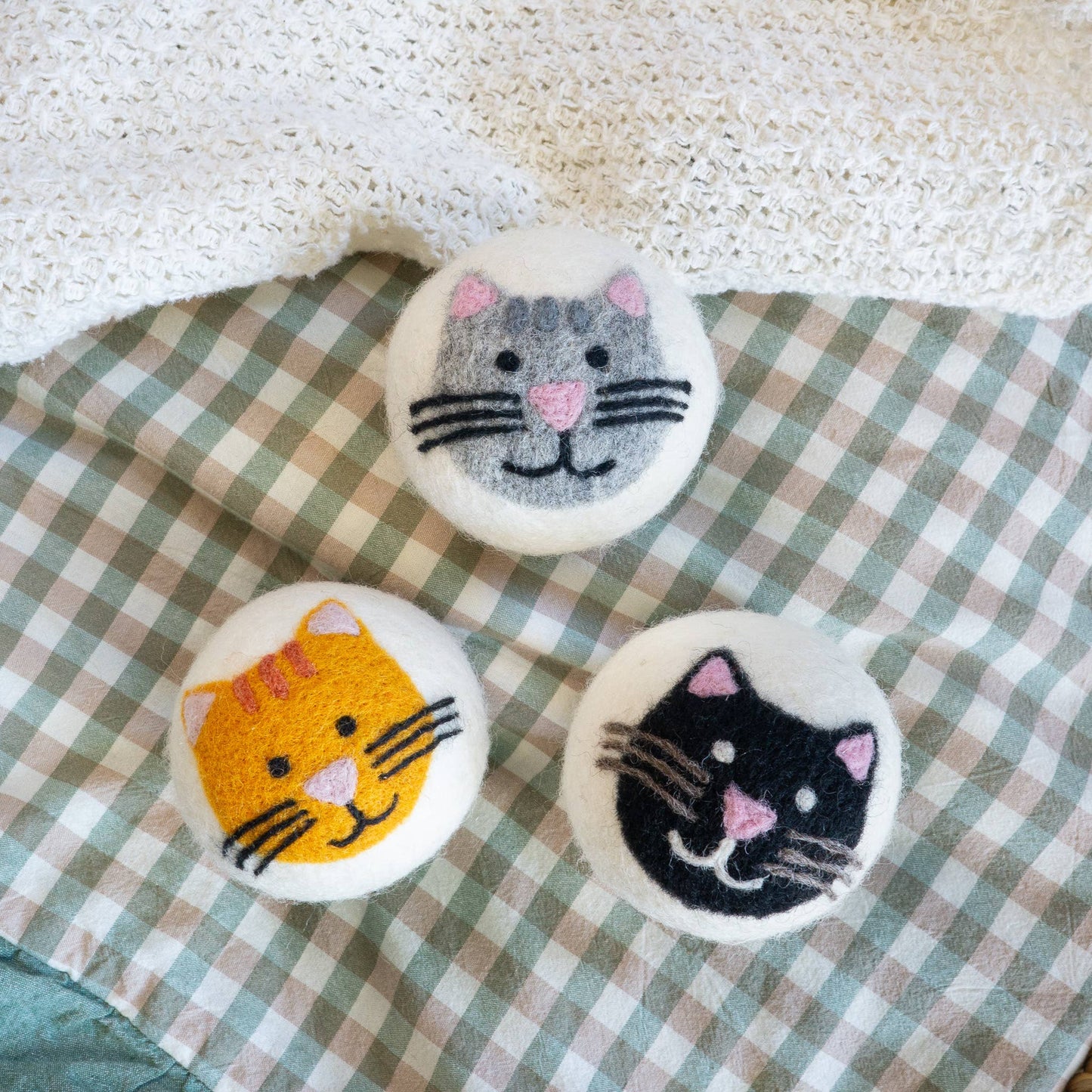 Friendsheep - Wool Dryer Ball Cat Mix (Orange, Grey, Black) - House Cats: With Bag