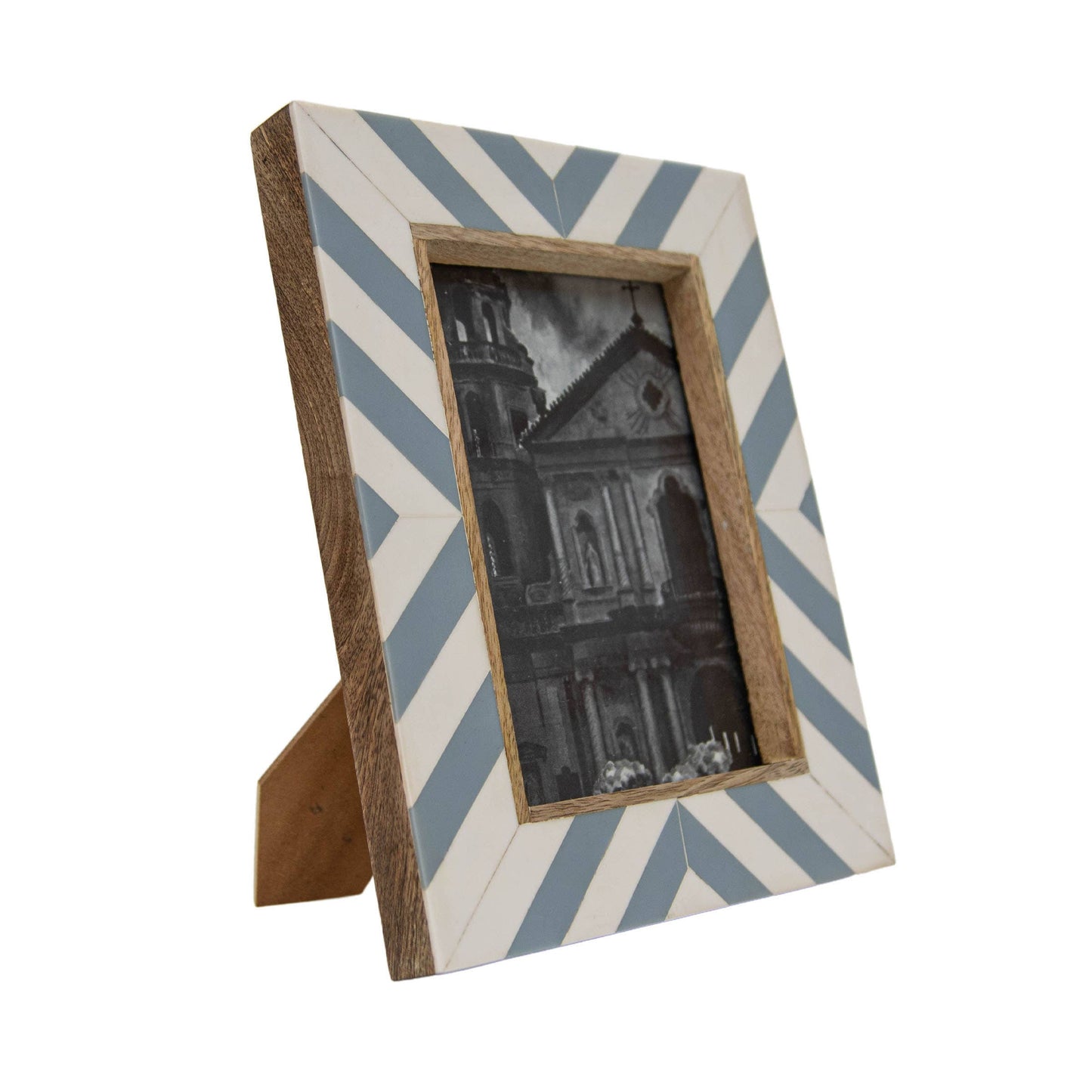 5x7 Photo Coastal Blue and White Resin Picture Frame