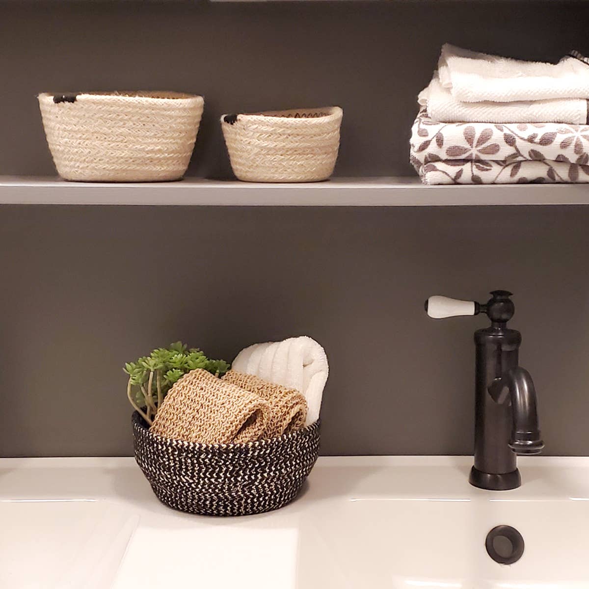 Large Handwoven Storage Basket • Glitter Basket