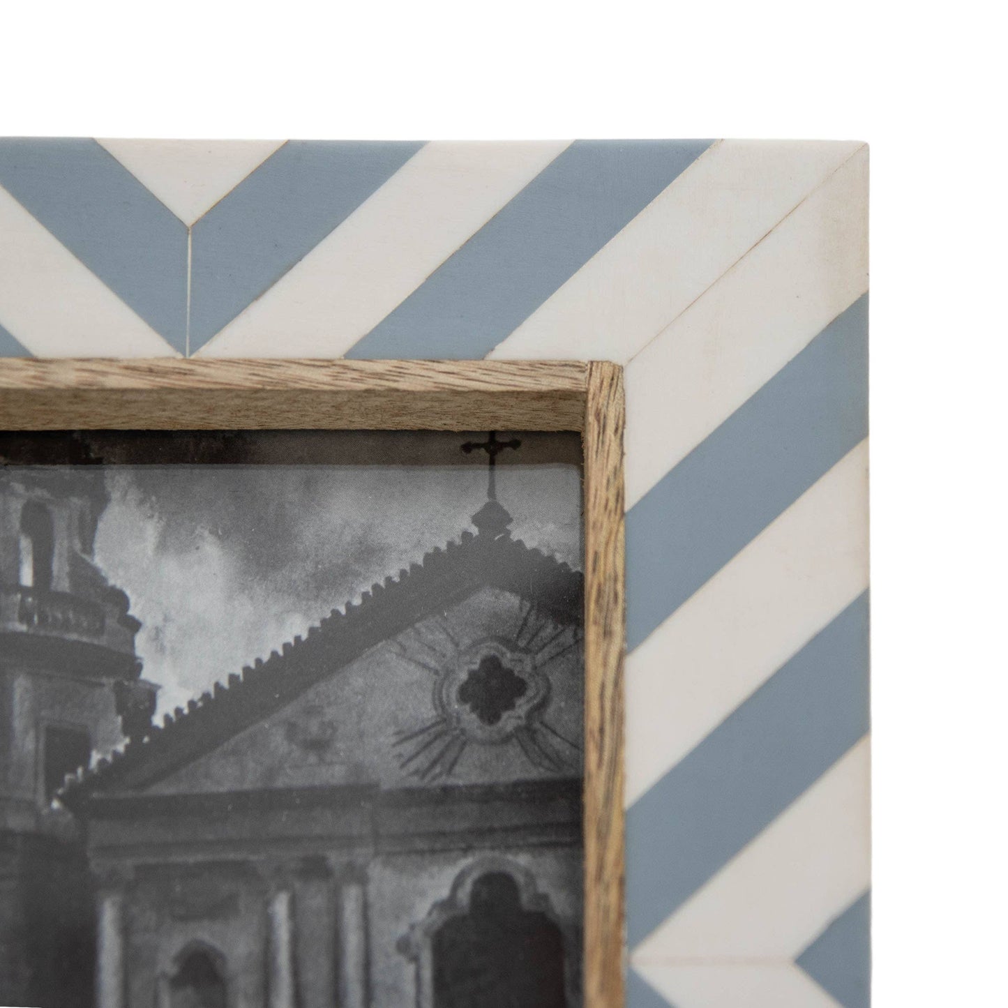 5x7 Photo Coastal Blue and White Resin Picture Frame