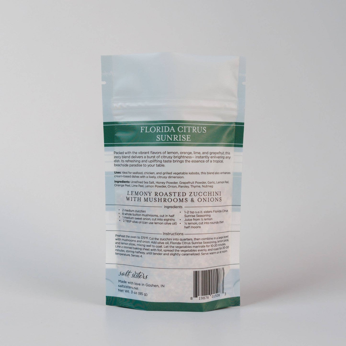 s.a.l.t. sisters (salt sisters) - Herb, Spice & Salt Blend - Florida Citrus Sunrise - 3 oz Bag