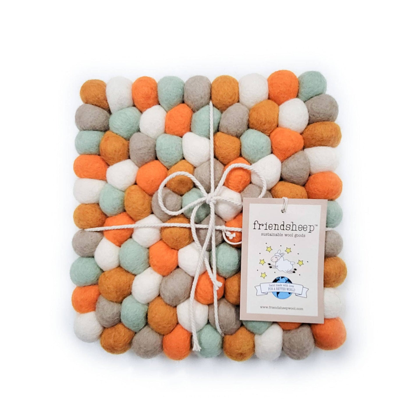 Friendsheep - Pumpkin Patch Eco Coasters and Trivets: Set of 4 - Eco Coasters