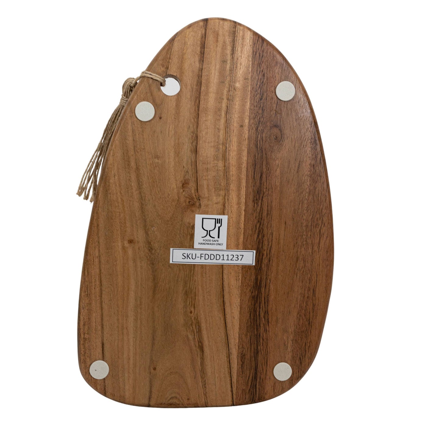 Prairie Small Cutting Board Acacia Wood & Jute Fall Decor