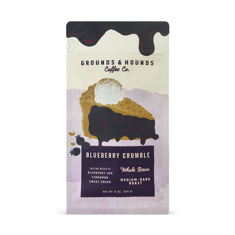 Grounds & Hounds Coffee Co. - Blueberry Crumble Flavored Coffee: Ground
