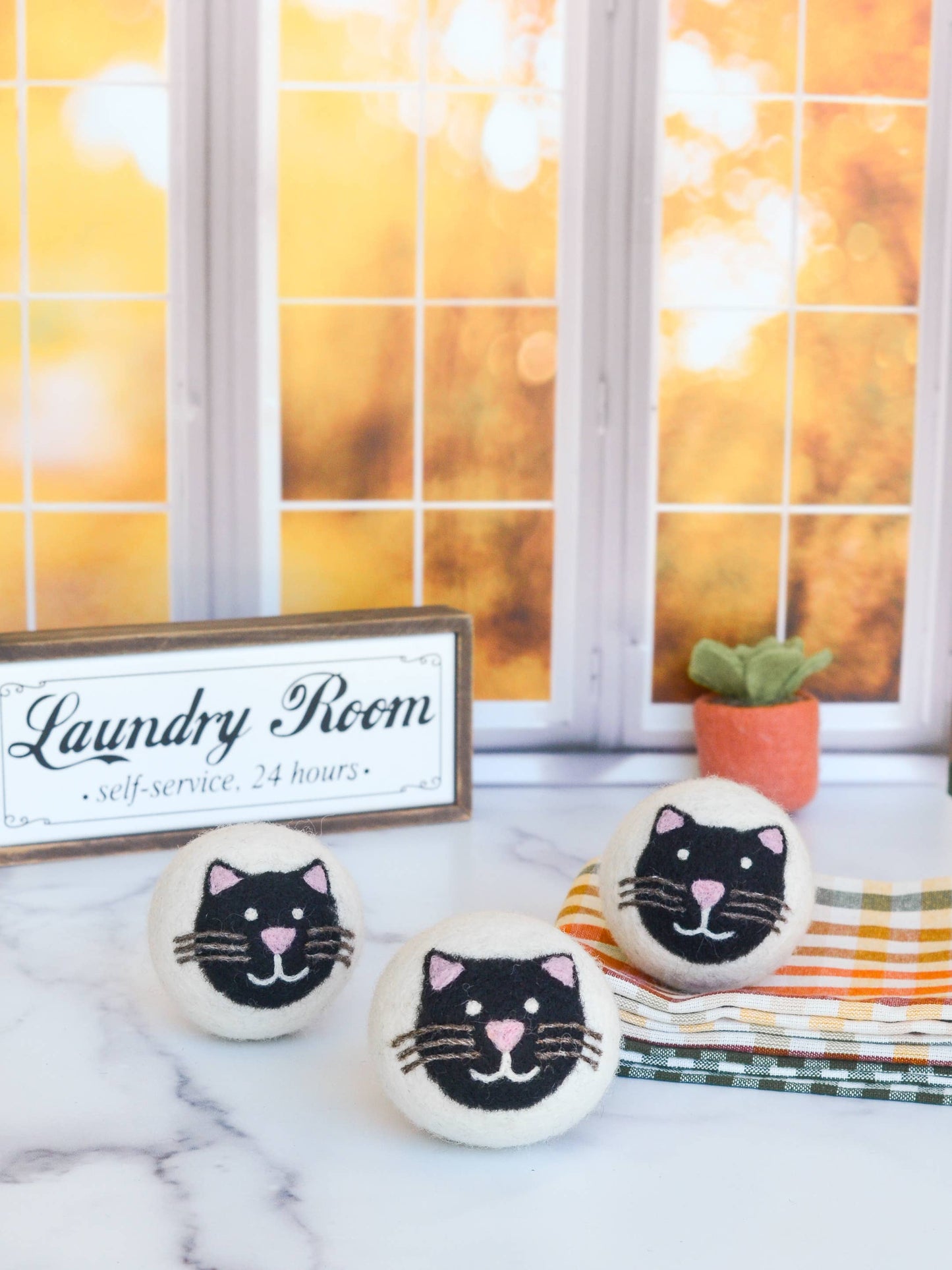 Friendsheep - Black Cats Eco Wool Dryer Balls - Set of 3: With Bag