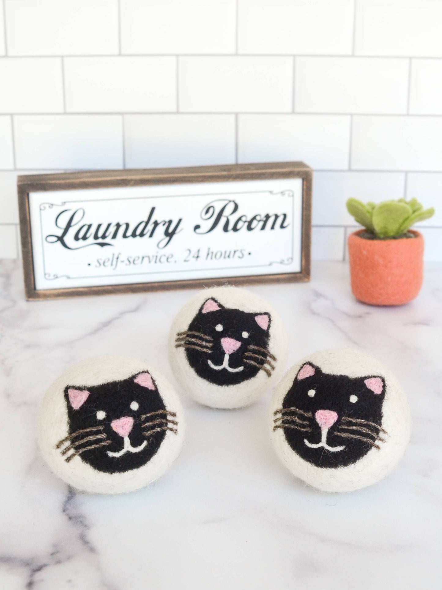 Friendsheep - Black Cats Eco Wool Dryer Balls - Set of 3: With Bag