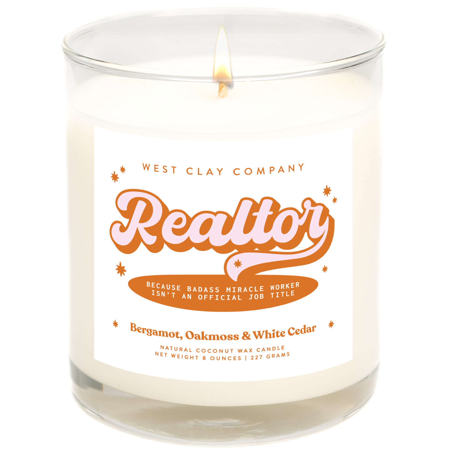 West Clay Company - Realtor Candle | Gifts for Realtors - Bergamot Oakmoss: No Box