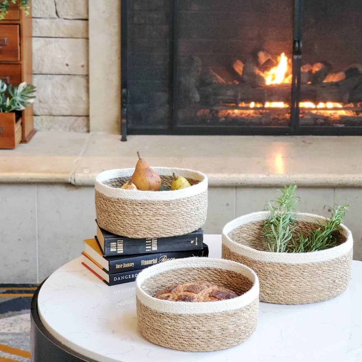 SMALL Handwoven Wicker Basket • Savar Storage Bowl