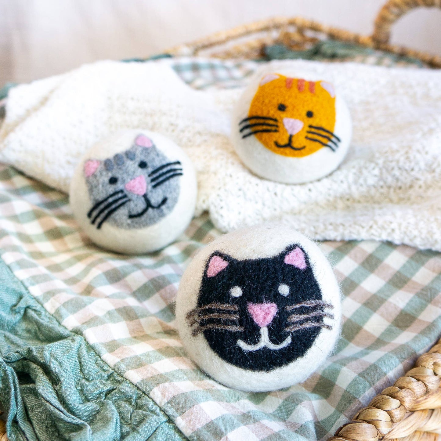 Friendsheep - Wool Dryer Ball Cat Mix (Orange, Grey, Black) - House Cats: With Bag
