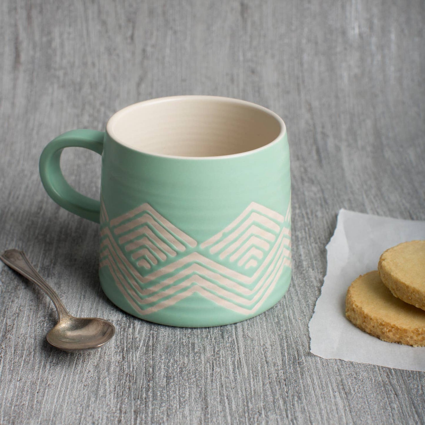 Mint Imprint Stoneware Mugs 12 oz