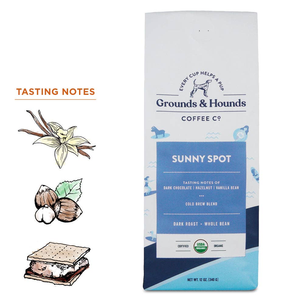 Grounds & Hounds Coffee Co. - Sunny Spot Cold Brew Blend Coffee: Ground 12 oz.