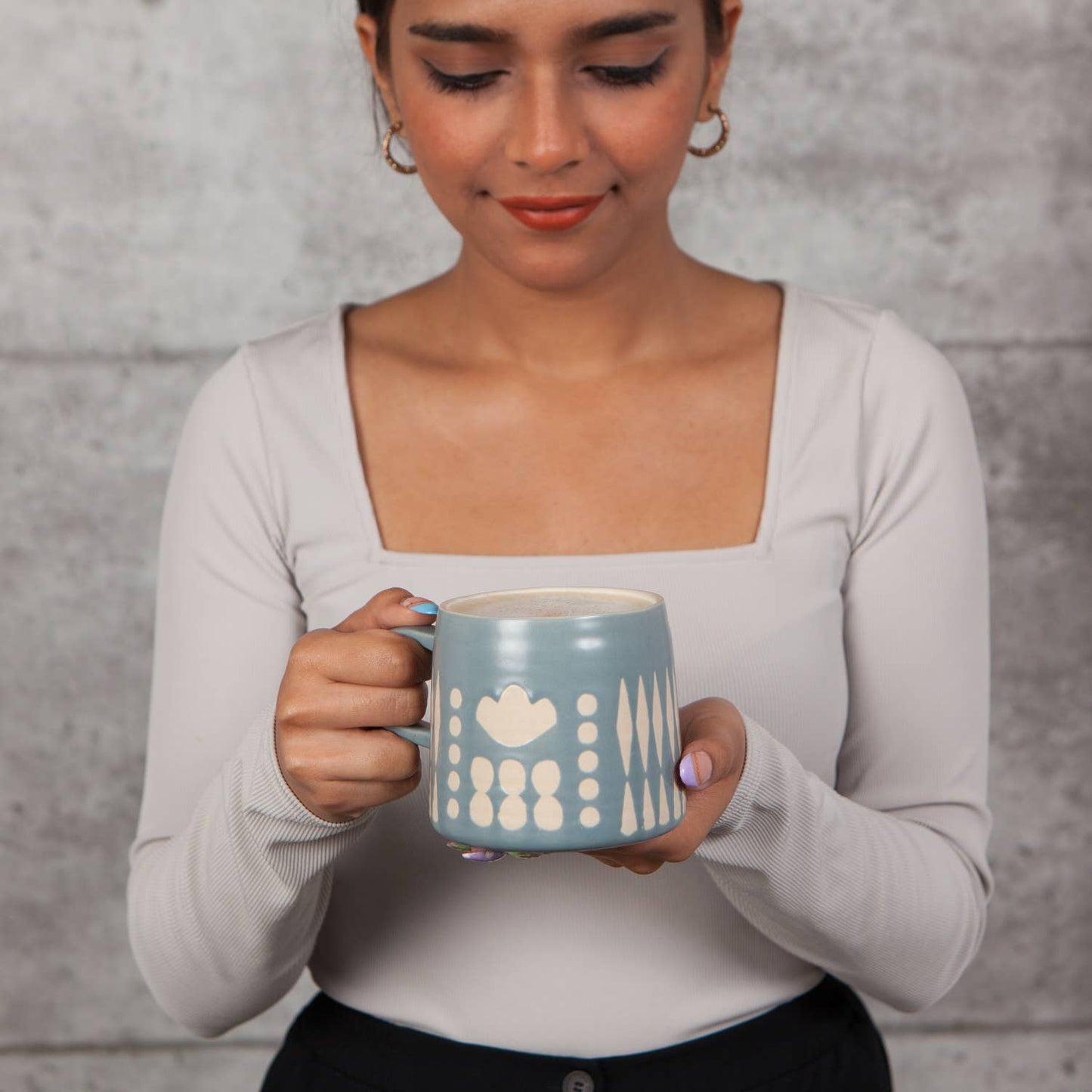 Collage Imprint Stoneware Mugs 12 oz