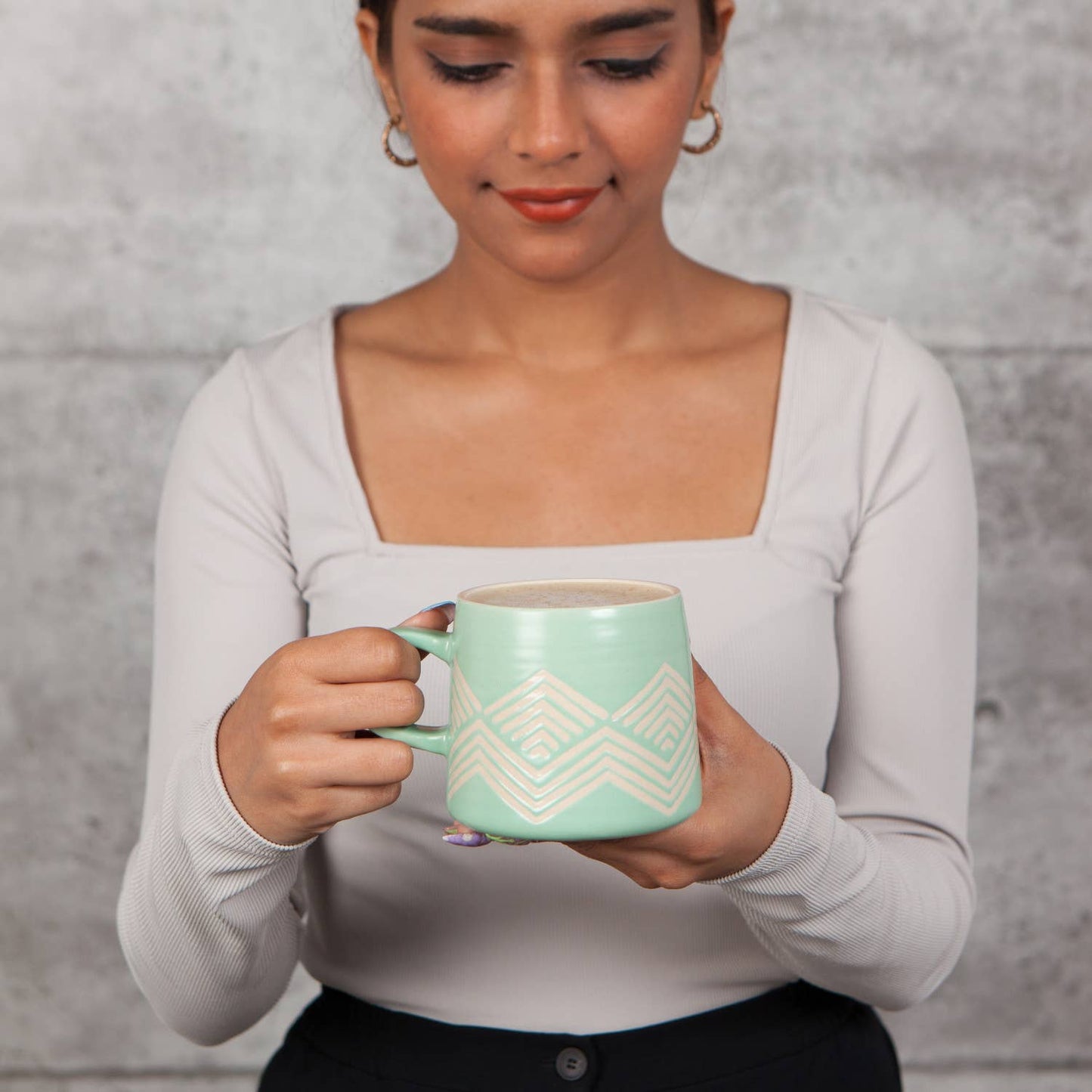 Mint Imprint Stoneware Mugs 12 oz