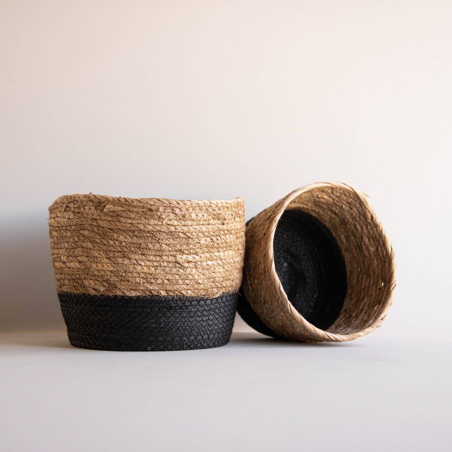 LARGE Aldis Black and Cattail Storage Gift Basket