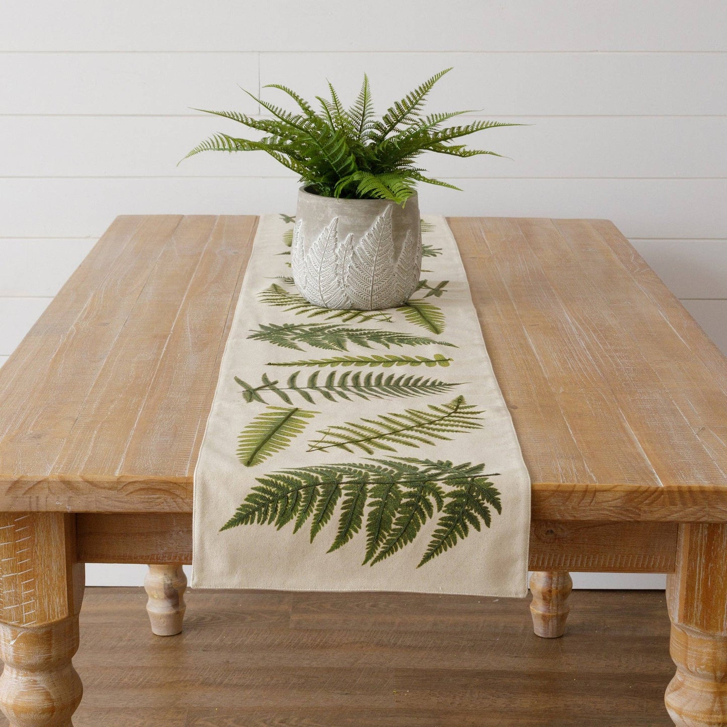 Table Runner - Embroidered Ferns (PC)