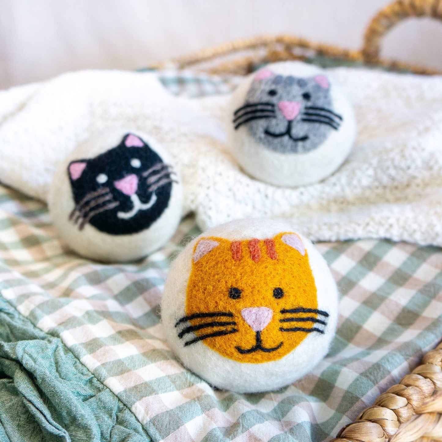 Friendsheep - Wool Dryer Ball Cat Mix (Orange, Grey, Black) - House Cats: With Bag