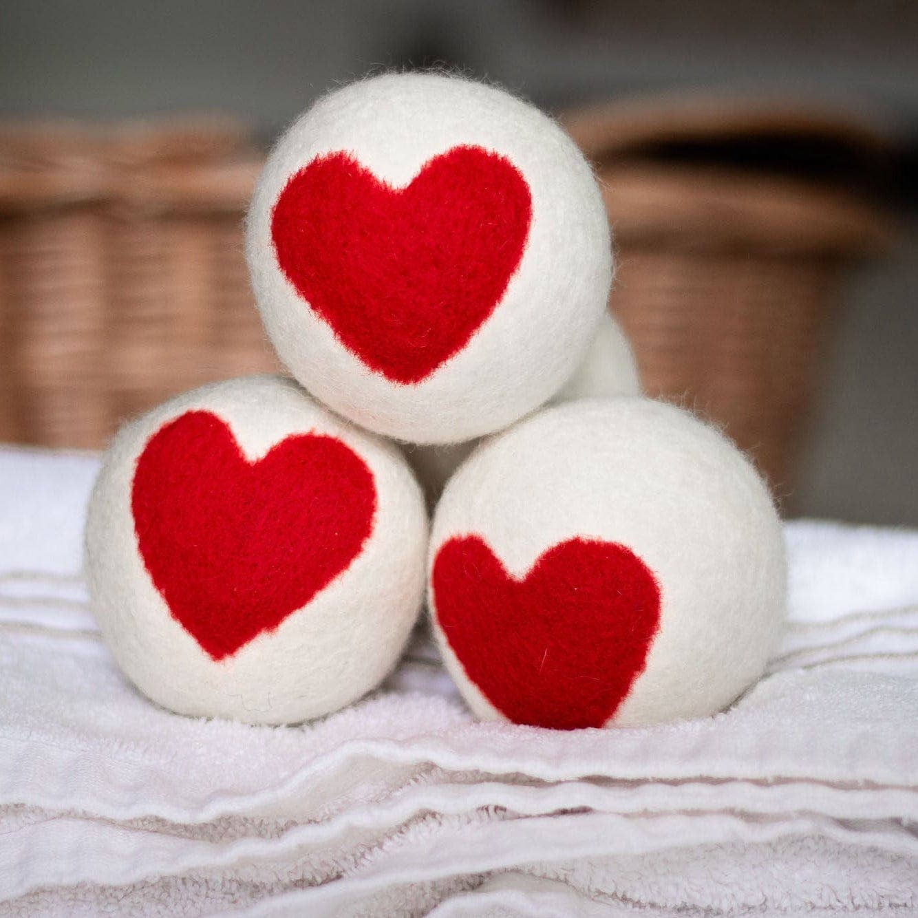 Friendsheep - Heart Trio Eco Wool Dryer Balls - Set of 3: With Bag
