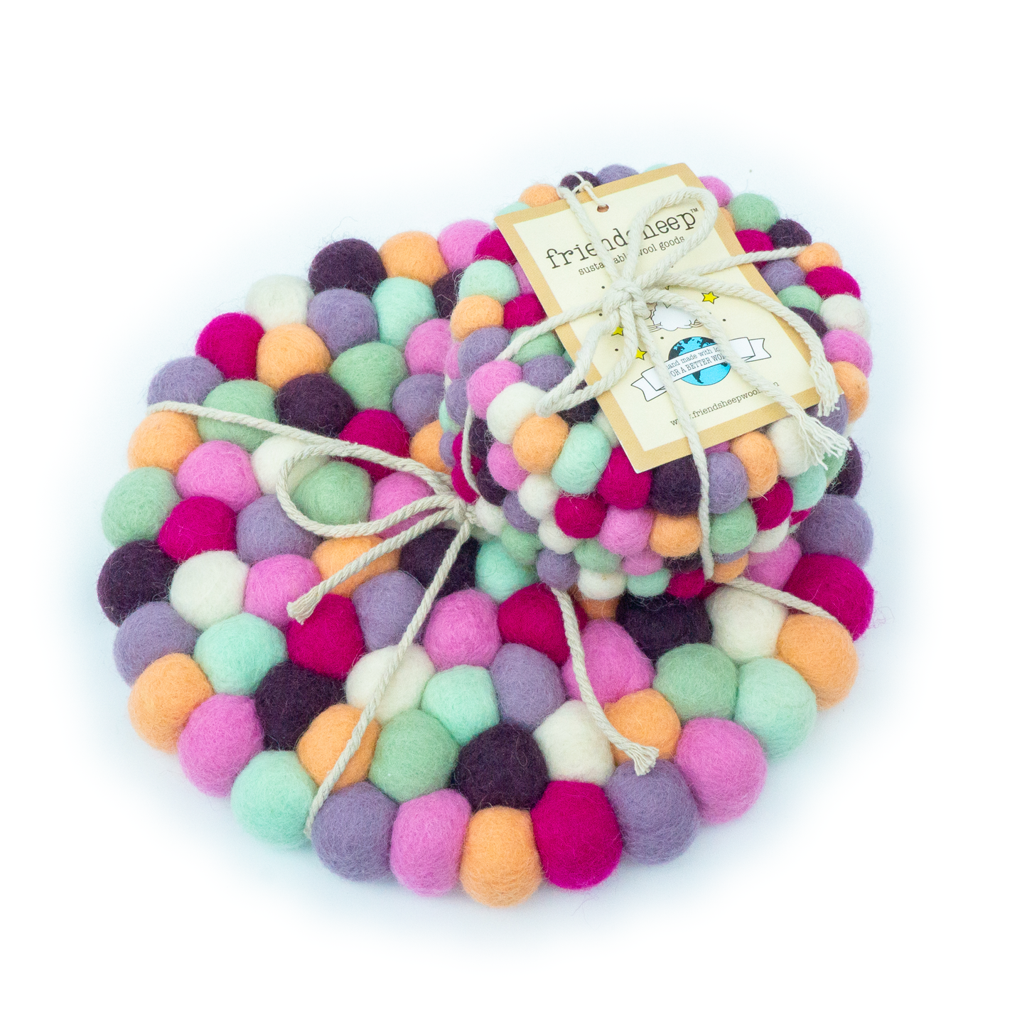 Friendsheep - Macarons Eco Coasters and Trivets: Set of 4 - Eco Coasters