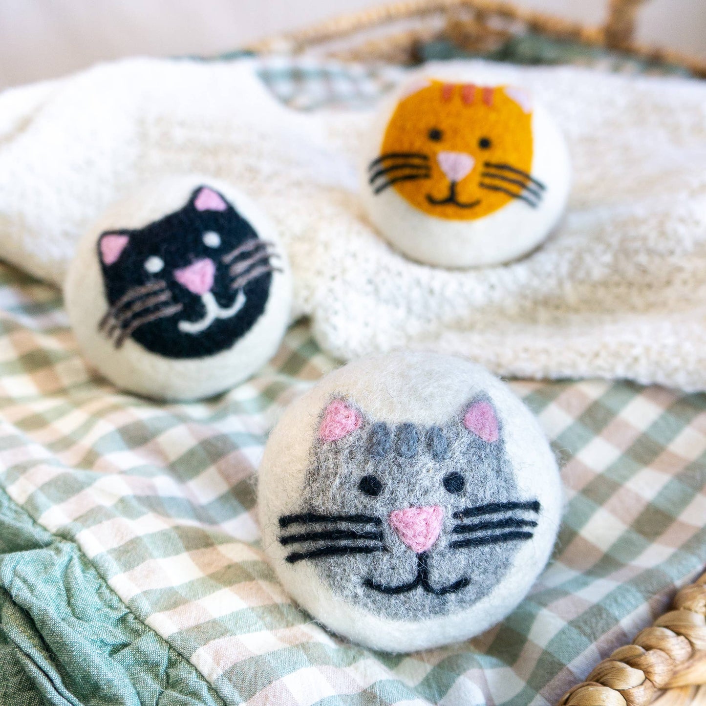 Friendsheep - Wool Dryer Ball Cat Mix (Orange, Grey, Black) - House Cats: With Bag