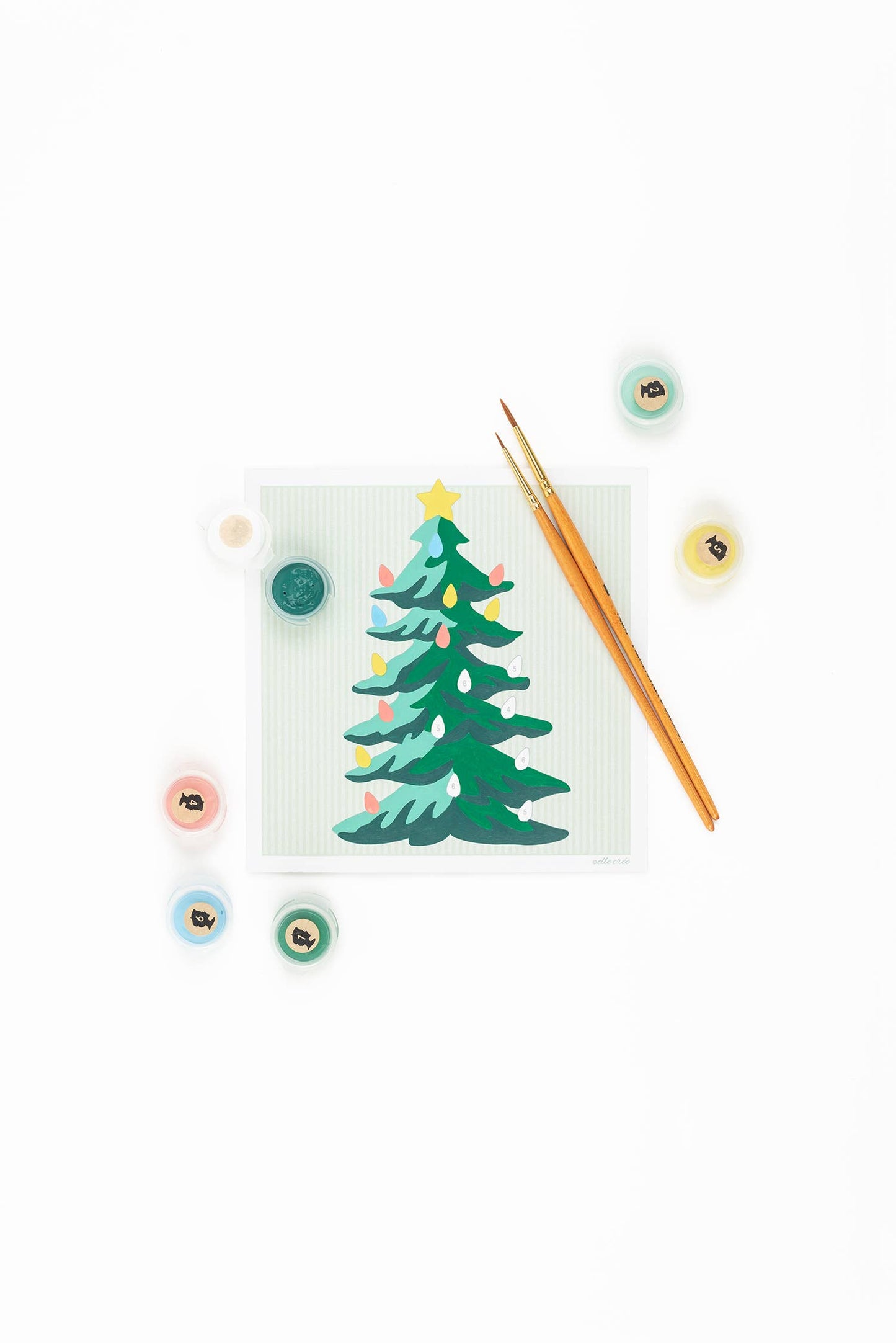 Elle Crée (She Creates) - Christmas Tree MINI Paint-by-Number Kit