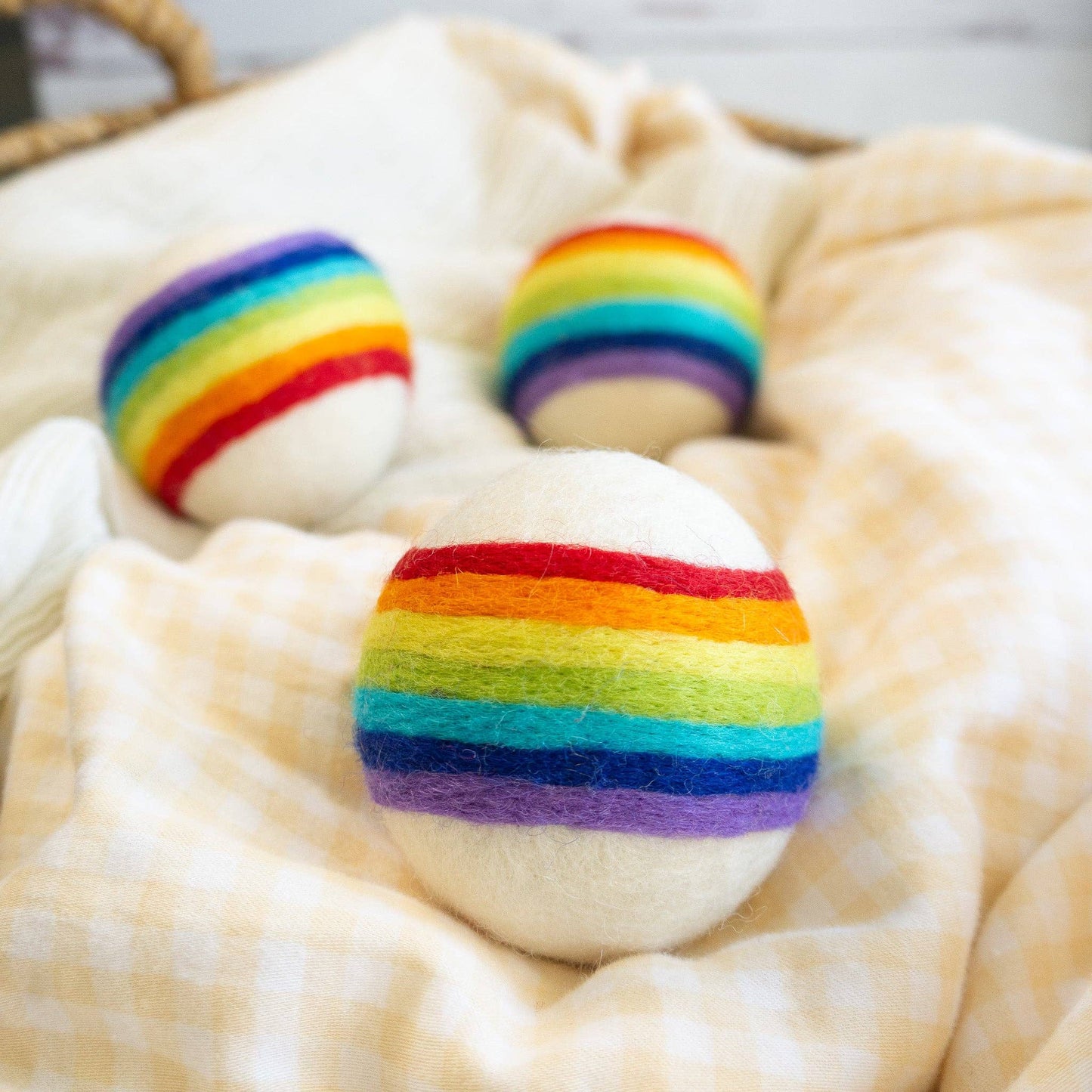 Friendsheep - Classic Rainbow Eco Wool Dryer Ball - Set of 3: With Bag
