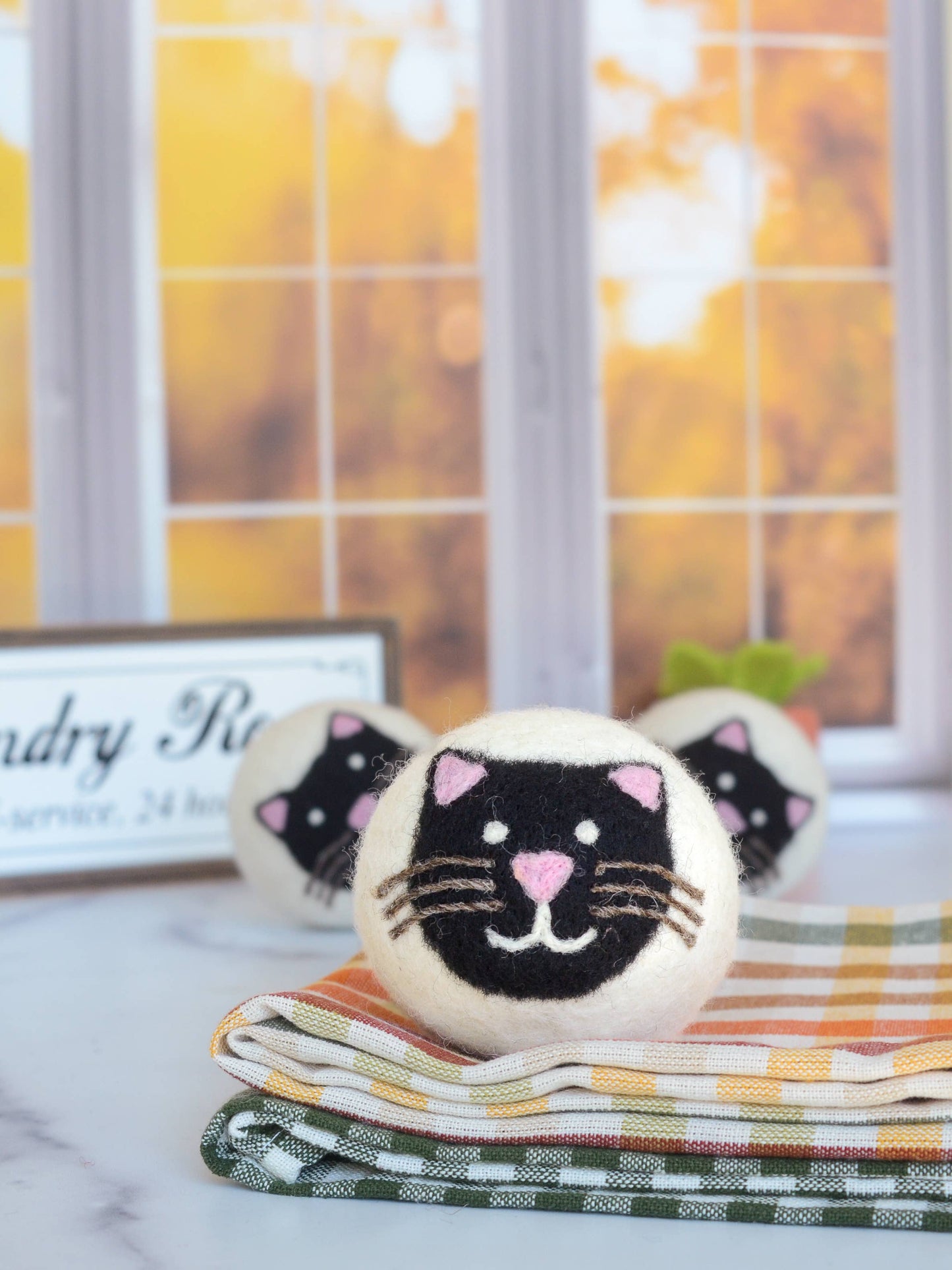 Friendsheep - Black Cats Eco Wool Dryer Balls - Set of 3: With Bag