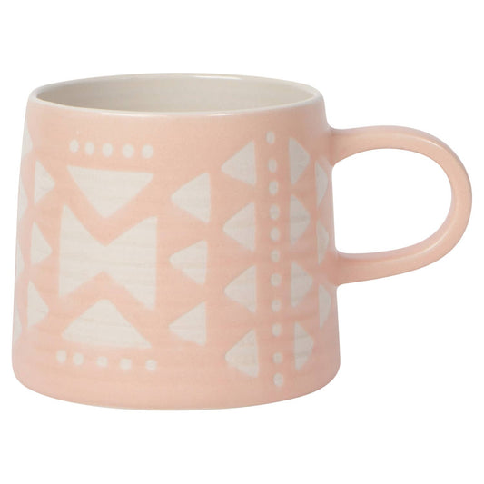 Pink Imprint Stoneware Mugs 12 oz