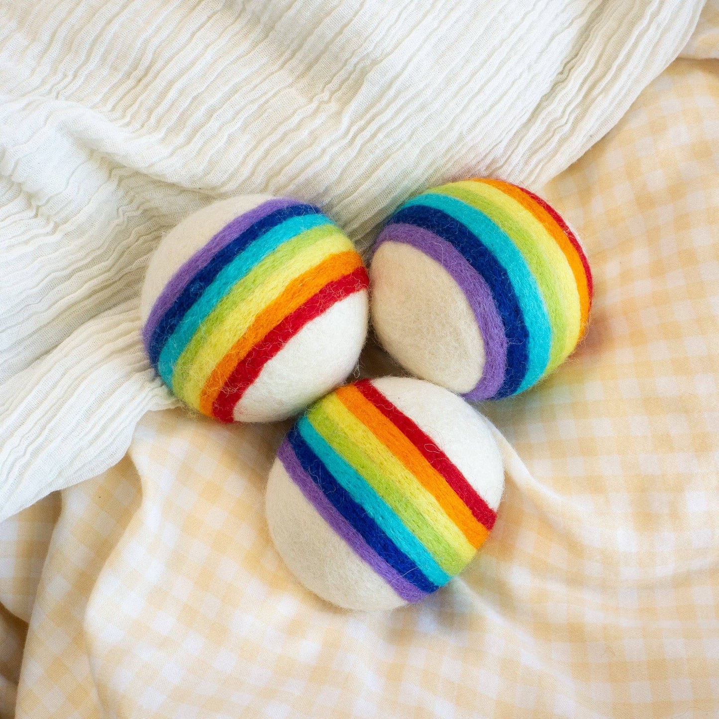 Friendsheep - Classic Rainbow Eco Wool Dryer Ball - Set of 3: With Bag