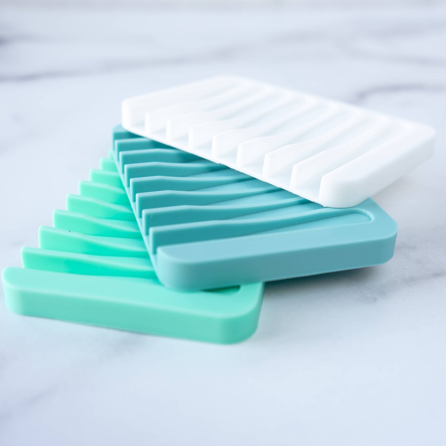 Waterfall Silicone Soap Dish - Glacial Blue