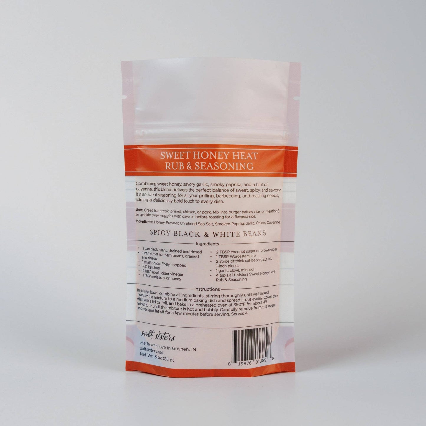 s.a.l.t. sisters (salt sisters) - Rub & Seasoning Mix - Sweet Honey Heat - 3 oz