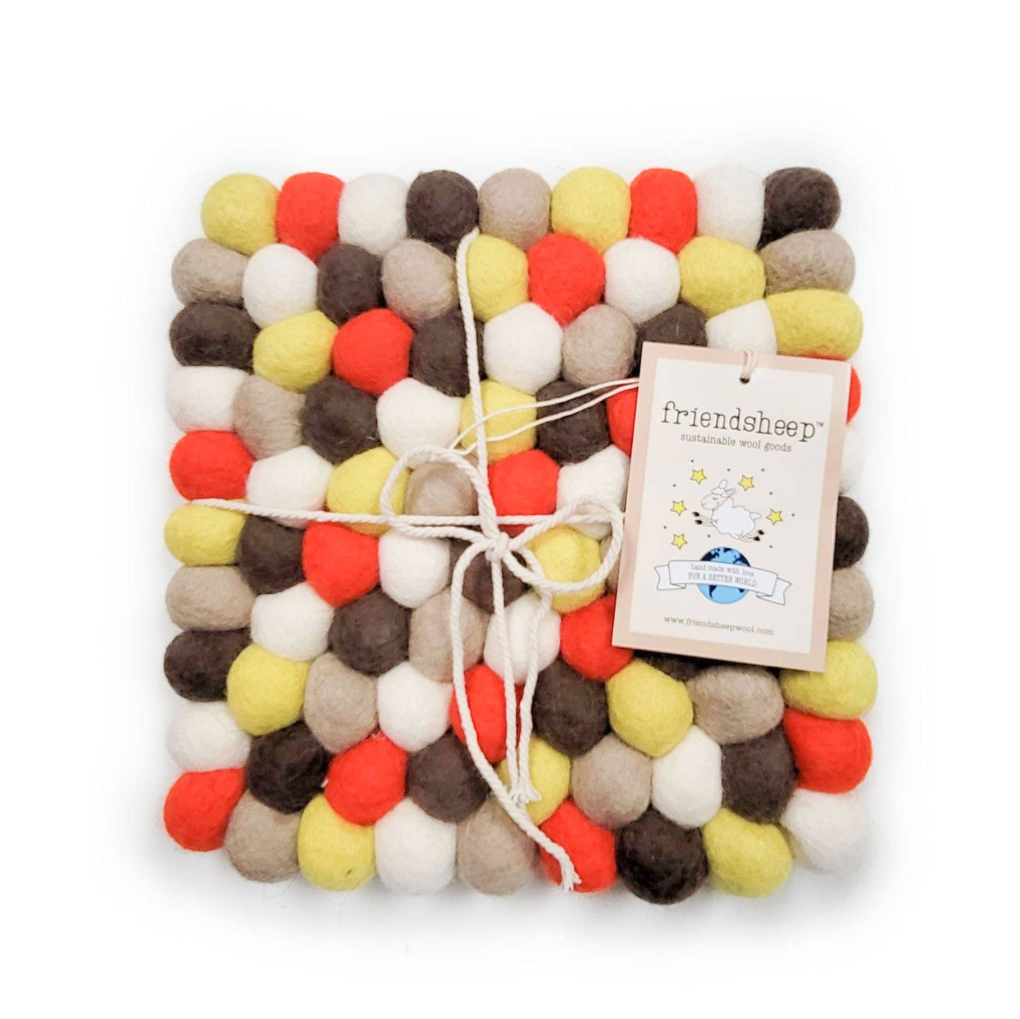 Friendsheep - Thankful Eco Coasters and Trivets: Set of 4 - Eco Coasters