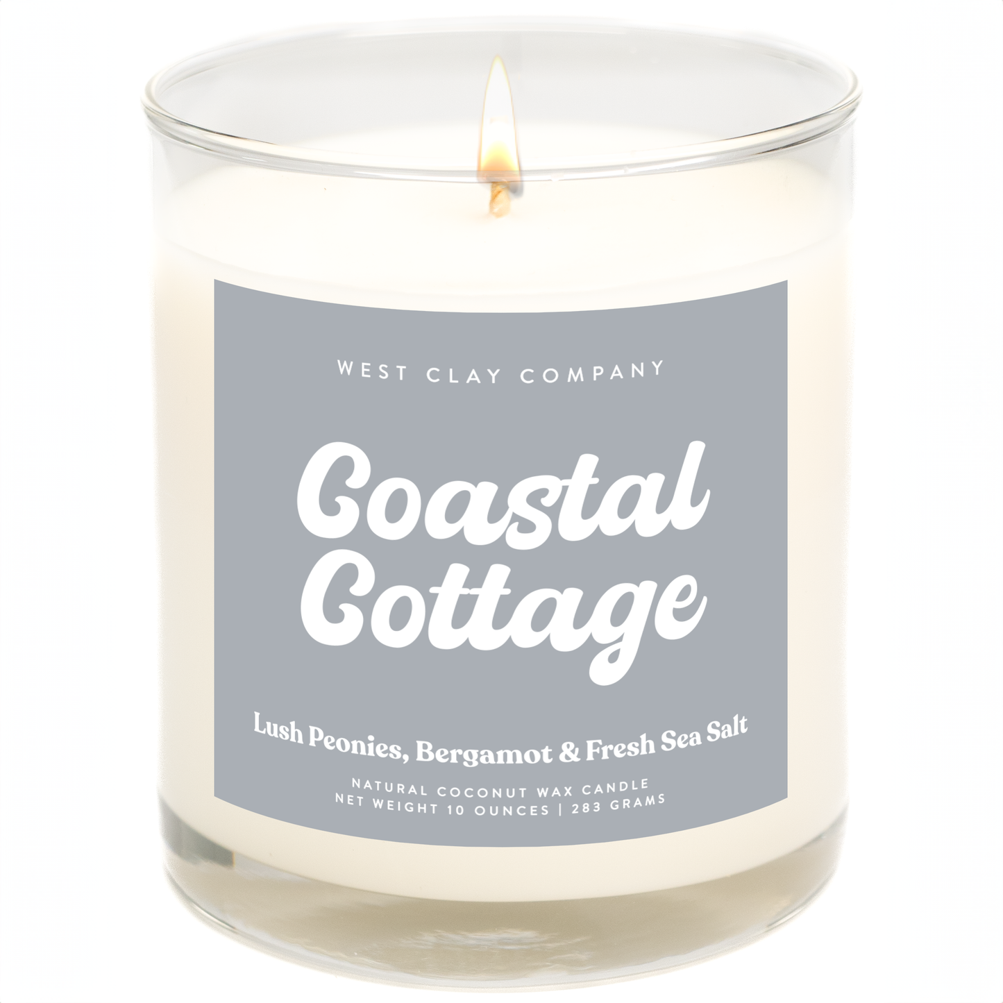 West Clay Company - Coastal Cottage Candle š - Bergamot, Peony, Sea Salt Scent: No Box