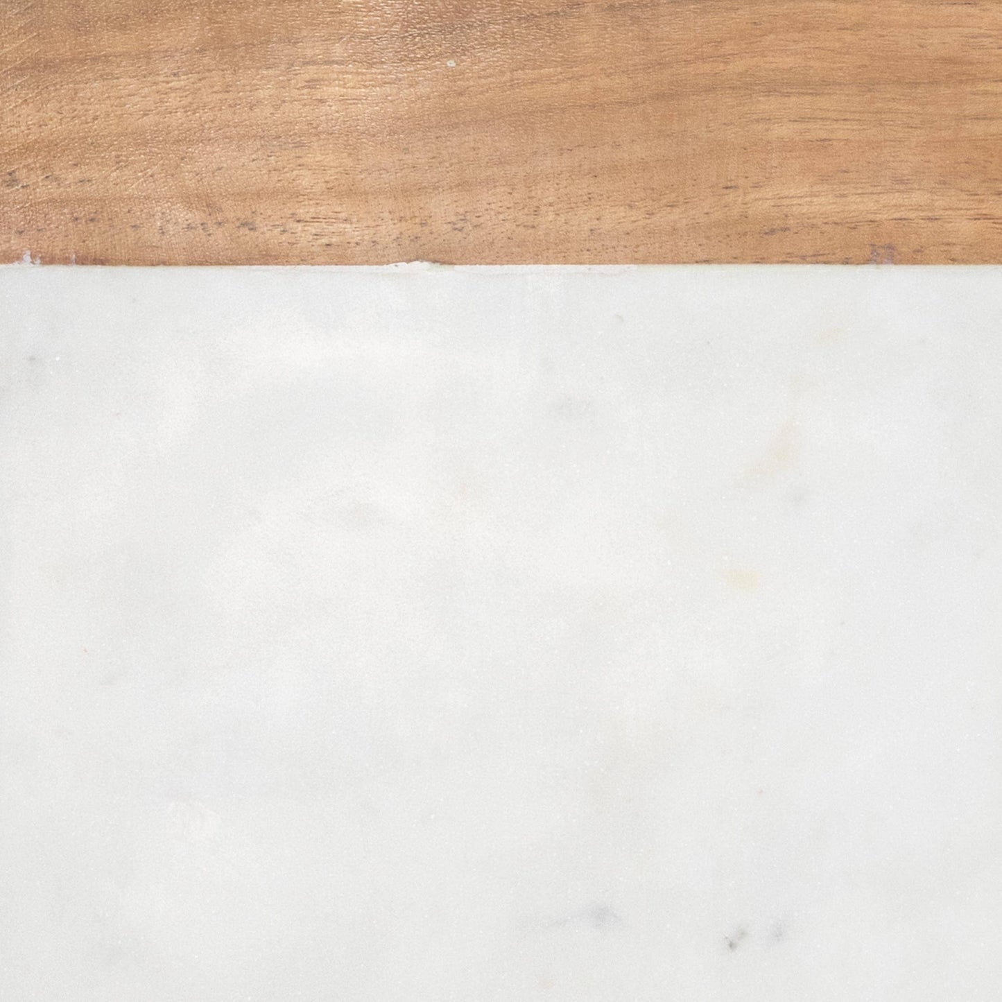 White Small Square Marble and Wood Cutting Board