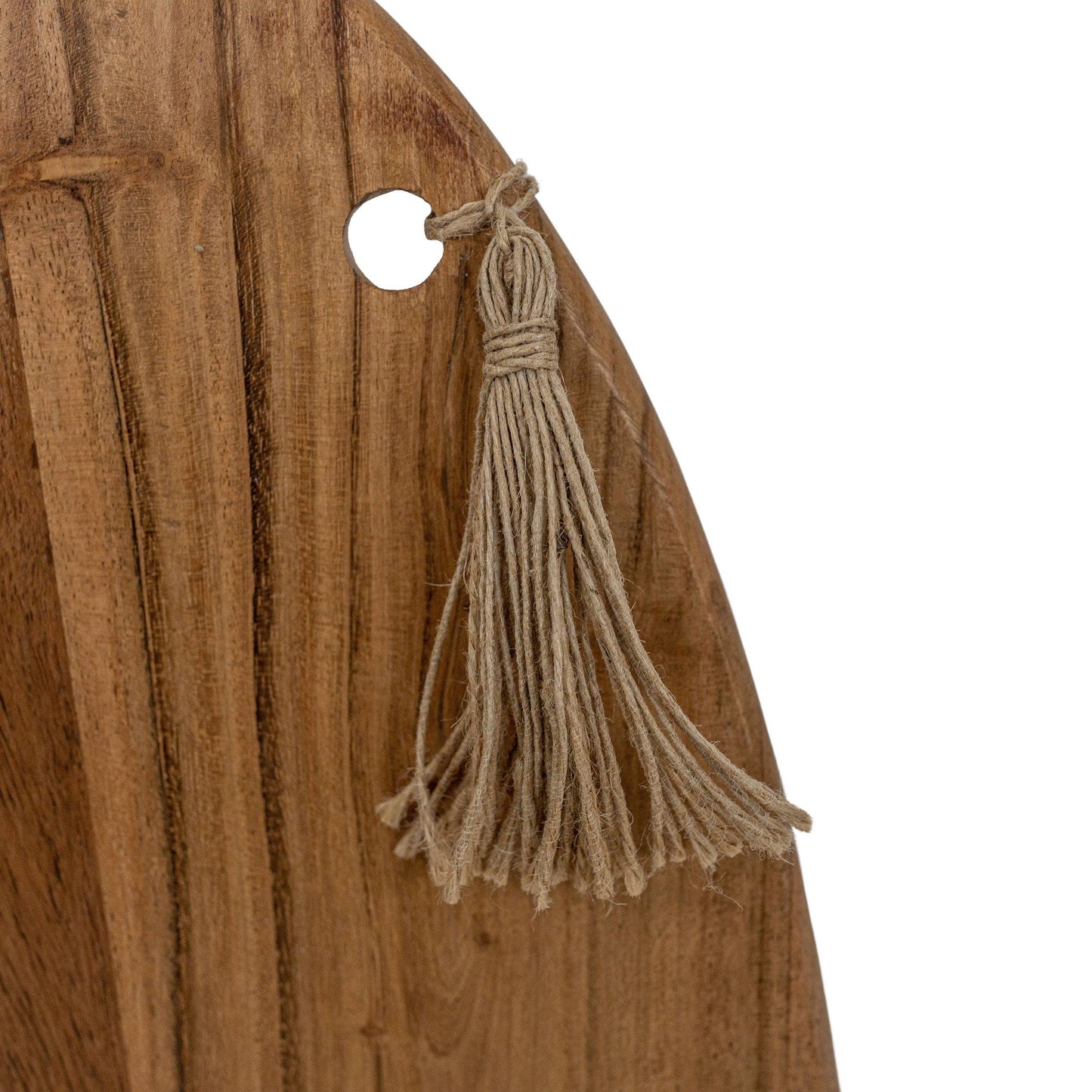 Prairie Small Cutting Board Acacia Wood & Jute Fall Decor