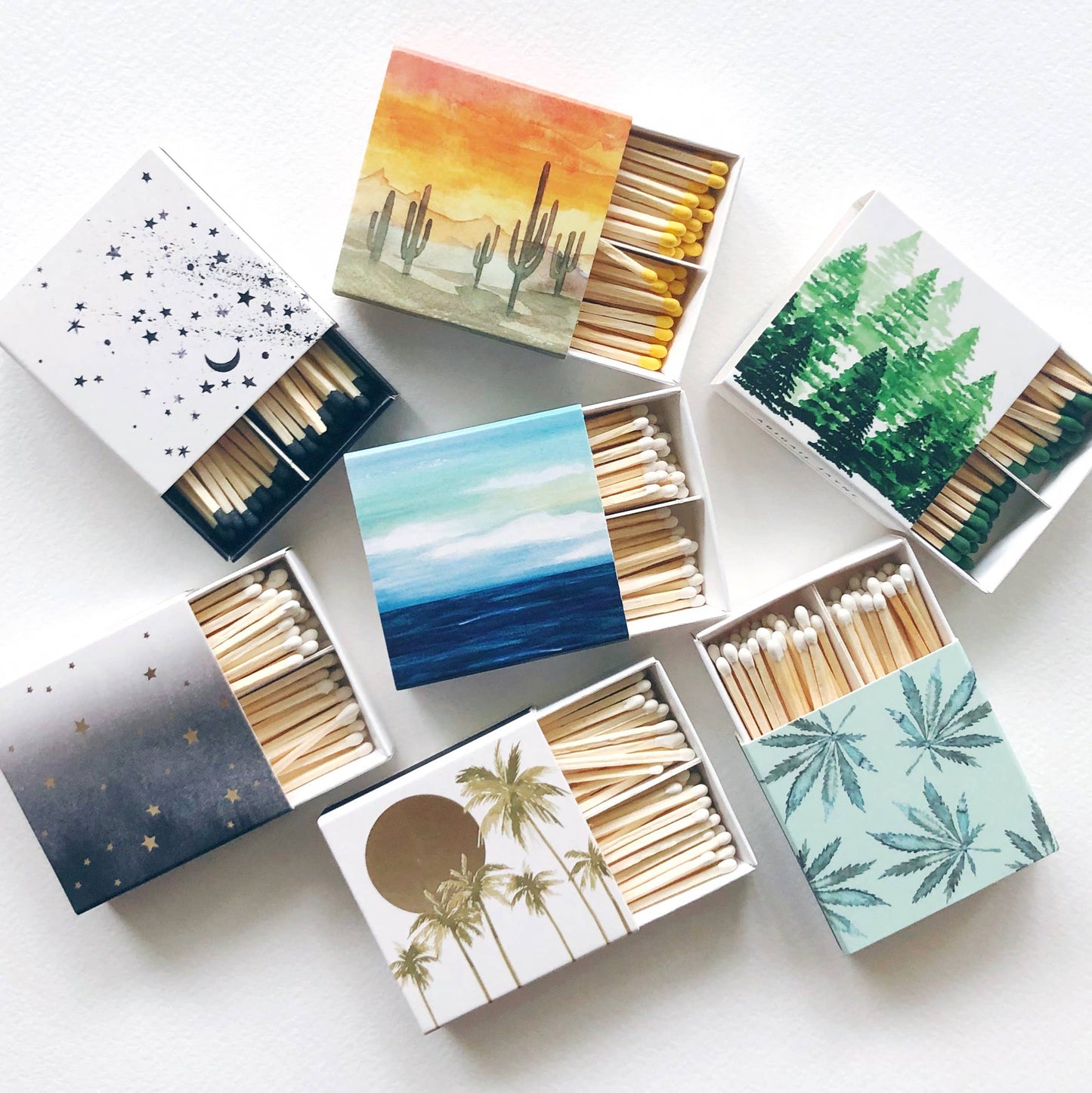Abigail Jayne Design - Gold Palm Tree Matches | Candle Matches