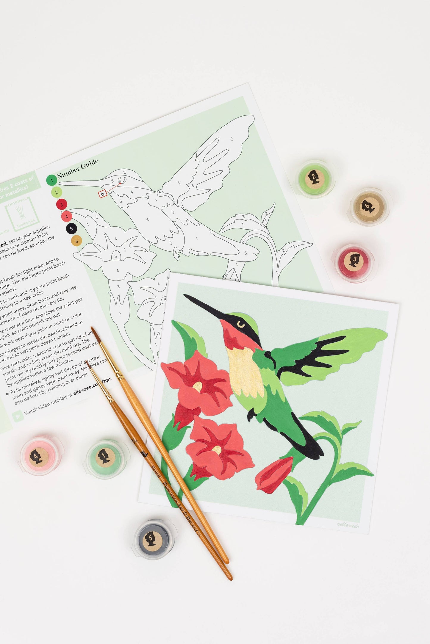 Elle Crée (She Creates) - Hummingbird MINI Paint-by-Number Kit
