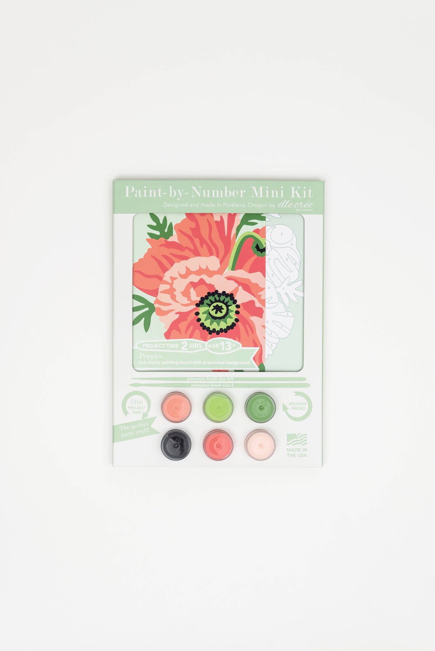 Elle Crée (She Creates) - Poppies MINI Paint-by-Number Kit