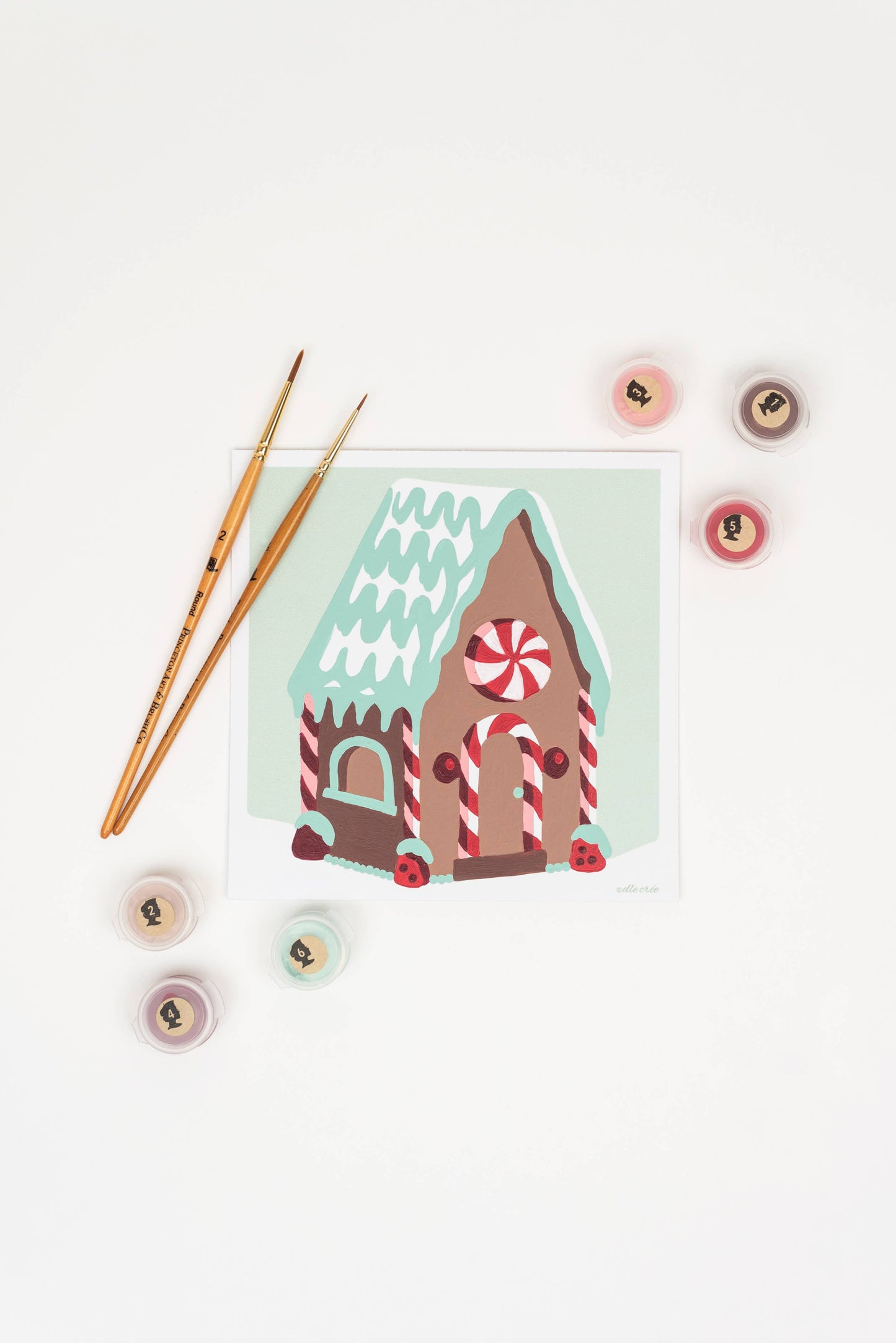 Elle Crée (She Creates) - Gingerbread House MINI Paint-by-Number Kit