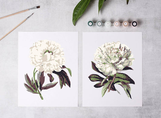 Cate Paper Co. - Peony Blossoms Paint-By-Numbers kit