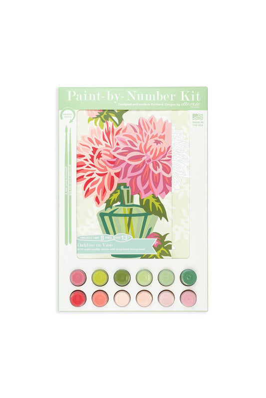 Elle Crée (She Creates) - Dahlias in Vase Paint-by-Number Kit
