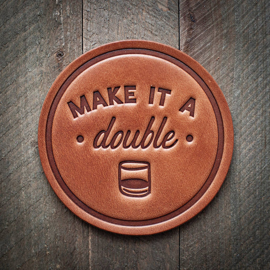 Sugarhouse Leather - Make it a Double Leather Coaster
