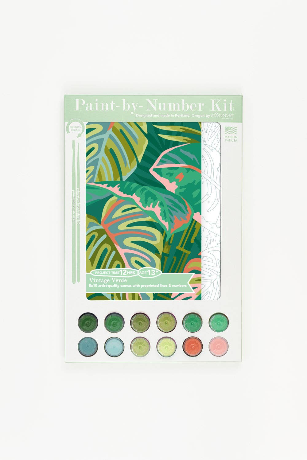 Elle Crée (She Creates) - Vintage Verde Paint-by-Number Kit
