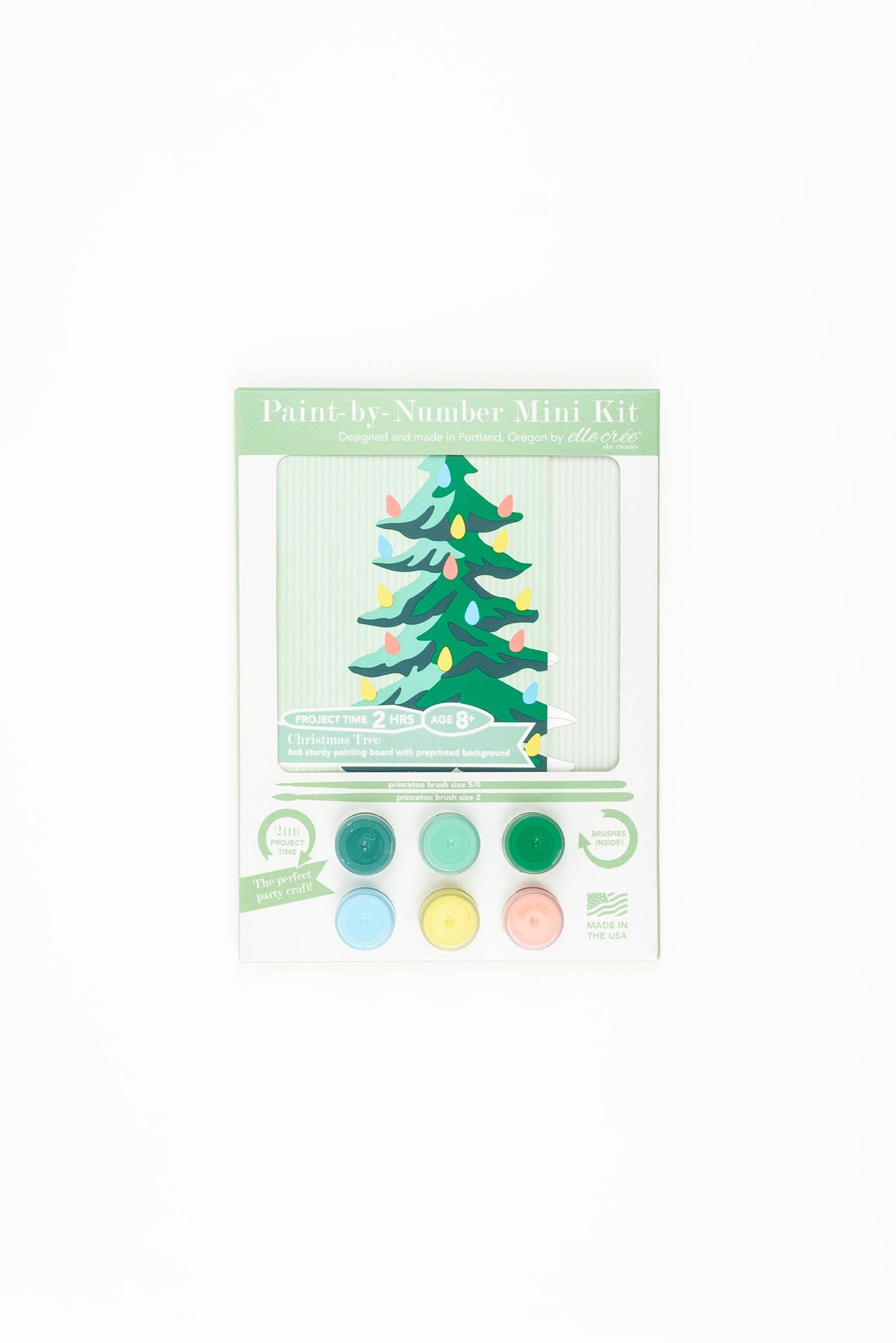 Elle Crée (She Creates) - Christmas Tree MINI Paint-by-Number Kit