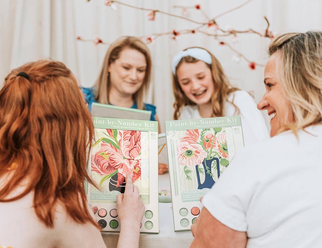 Elle Crée (She Creates) - Poppies in Vase Paint-by-Number Kit