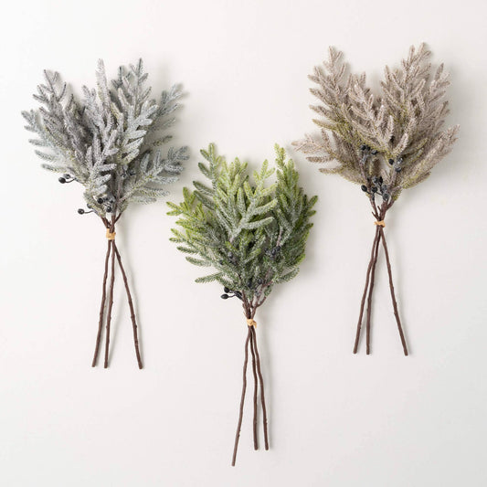 Sullivans Home Decor - Neutral Snowy Pine Bush