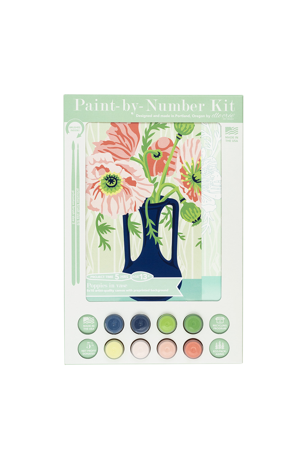 Elle Crée (She Creates) - Poppies in Vase Paint-by-Number Kit