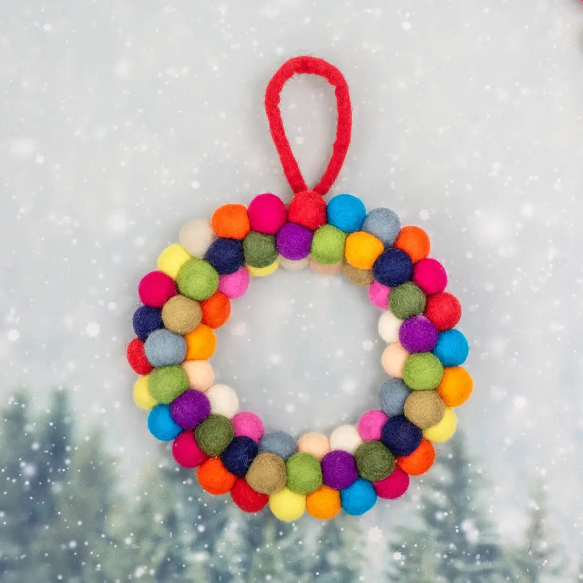 Friendsheep - Boho Multicolor Holiday Wreath: 8"