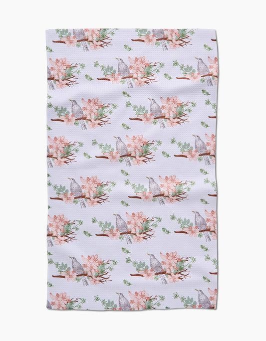 Geometry - Blackbird and Blossom Tea Towel